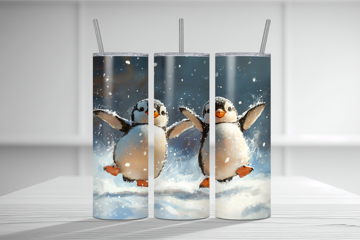 Winter Playful Penguins 20 oz Tumbler