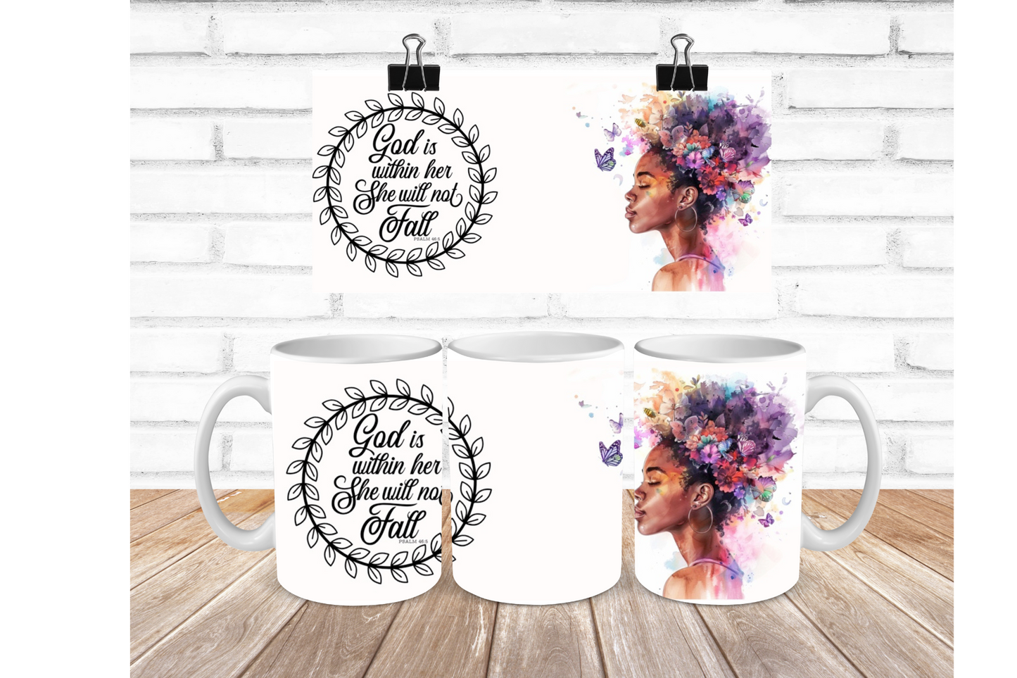 Woman with Flowers  Watercolor Mug