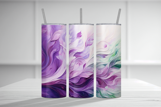 3D Purple Flourish Abstract Tumbler