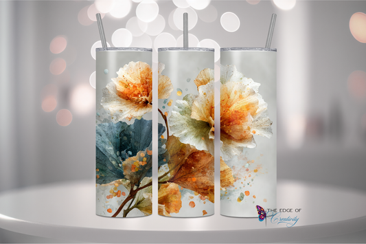 Autumn Blooms 20oz Matte Stainless Steel Tumbler Fall Floral Drinkware