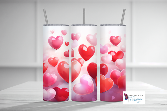 Red Hearts Valentine Tumbler