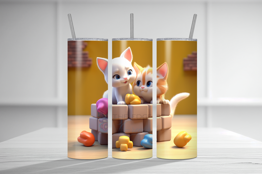 Kittens Playing with Blocks Tumbler