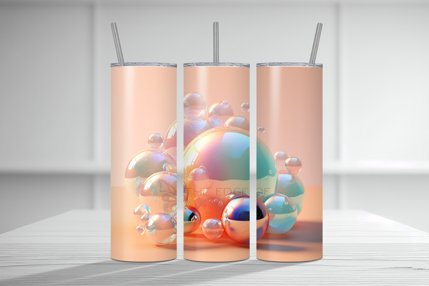 3D Peach Bubbles 20 oz Tumbler