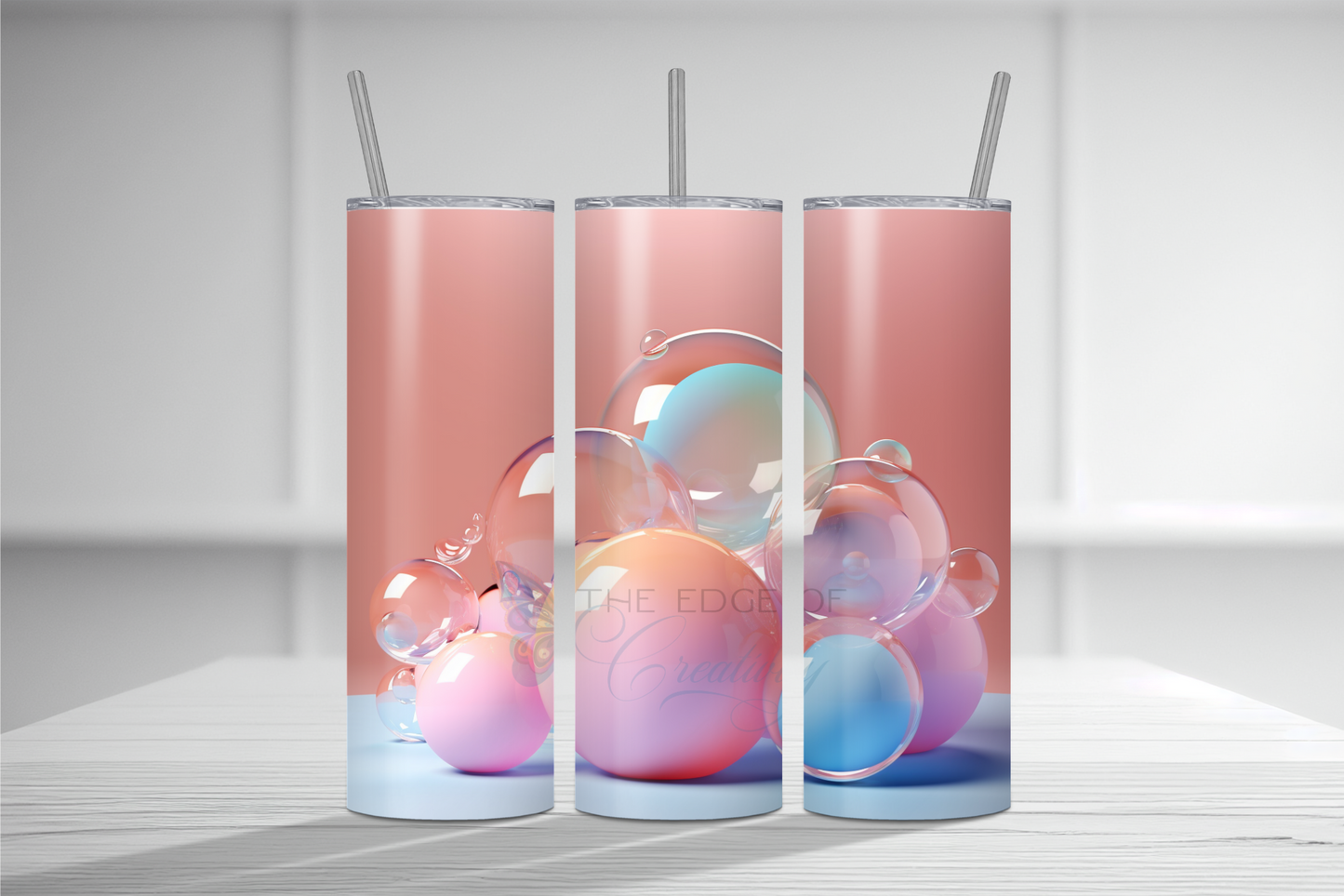 3D Pink Bubbles 20 oz Tumbler