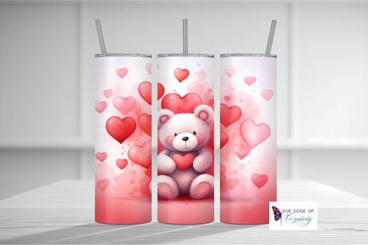 Teddy Bear with Hearts Tumbler