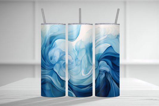 Shades of Blue Abstract Tumbler