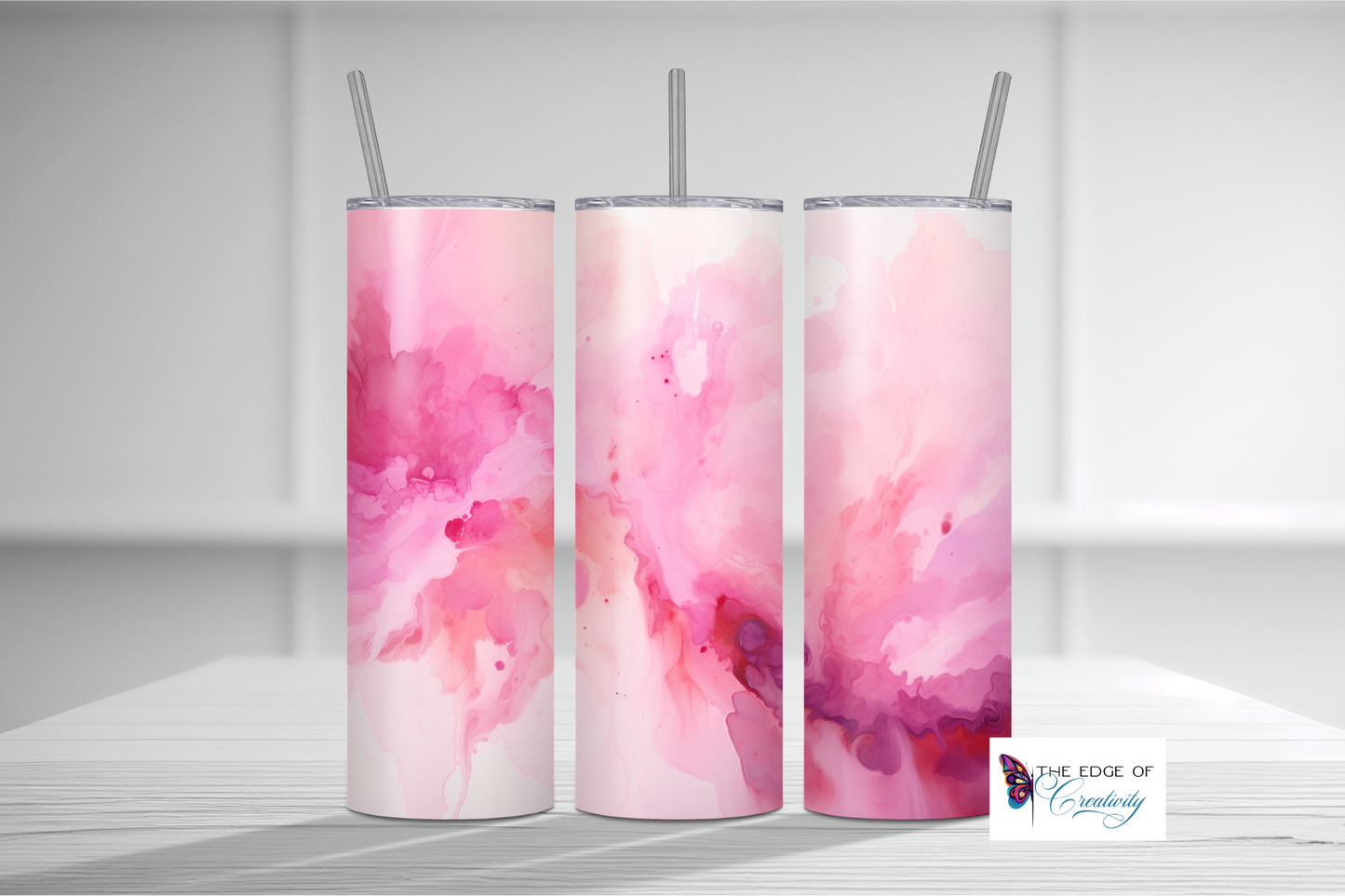 Pink and Purple Watercolor Tumbler