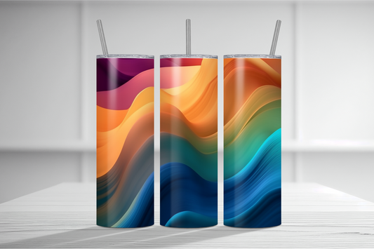 Abstract Rainbow Wave Tumbler