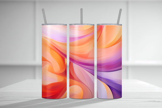 Orange and Purple Swirl Abstract Tumbler