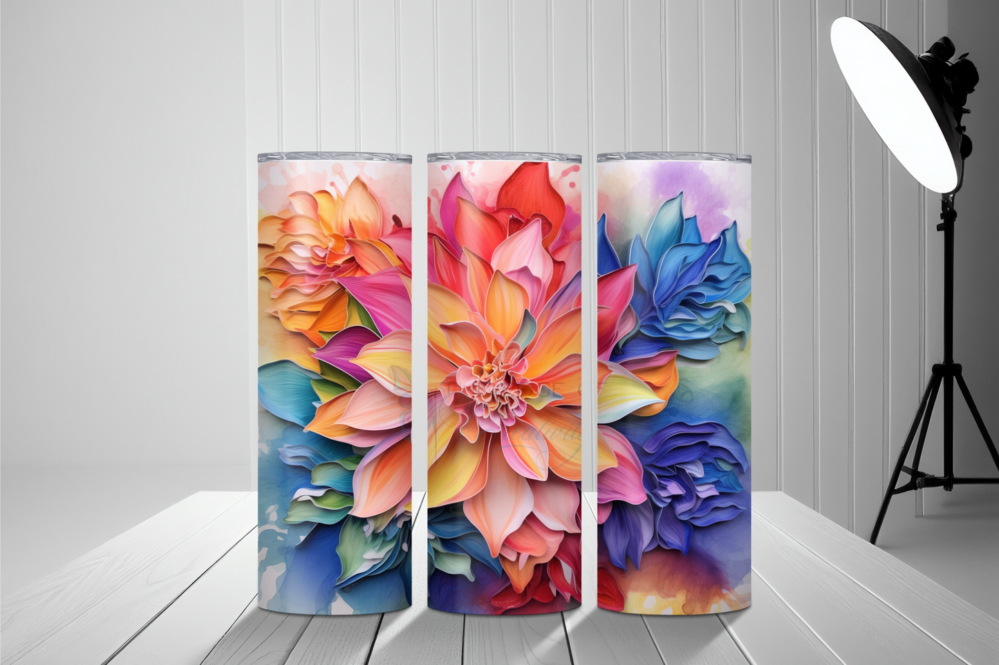 3D Rainbow Flower Tumbler