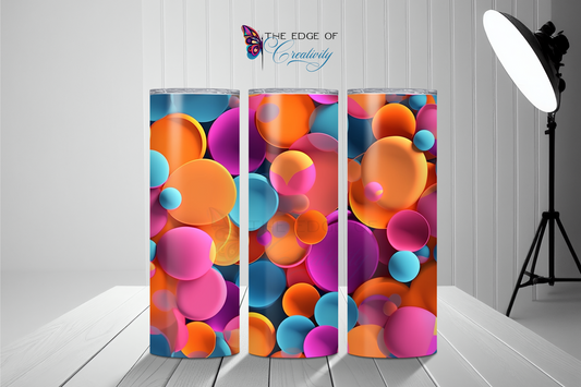 3D Bright Colored Bubbles 20 oz Tumbler