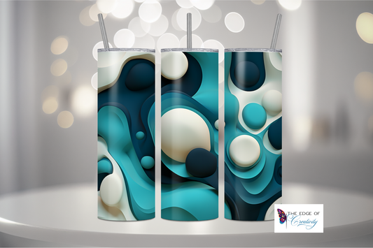 Abstract Blue Bubbles Tumbler