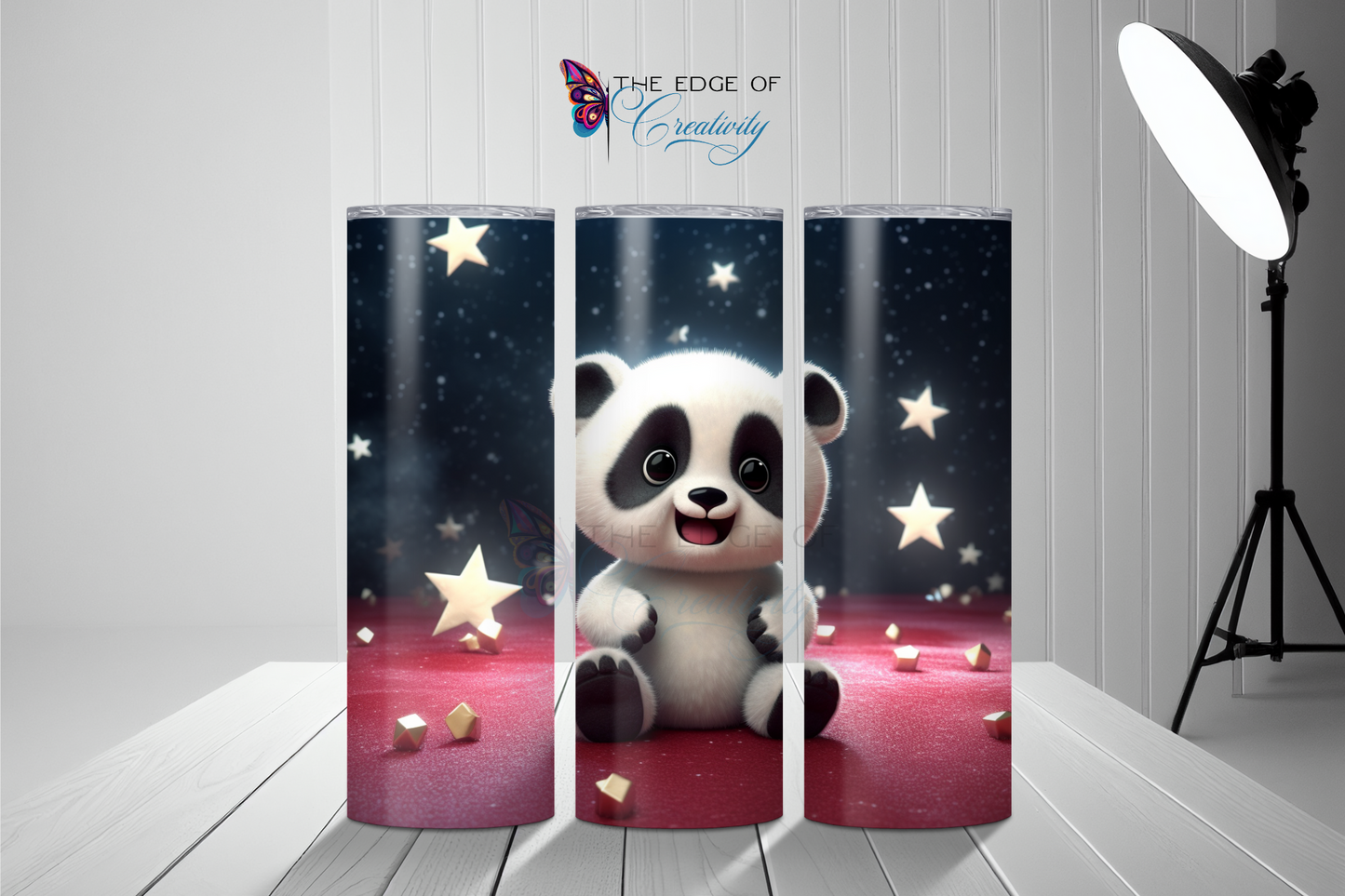 Panda Bear with Stars Tumbler