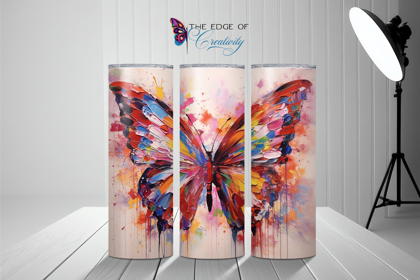 Painted Butterfly Tumbler