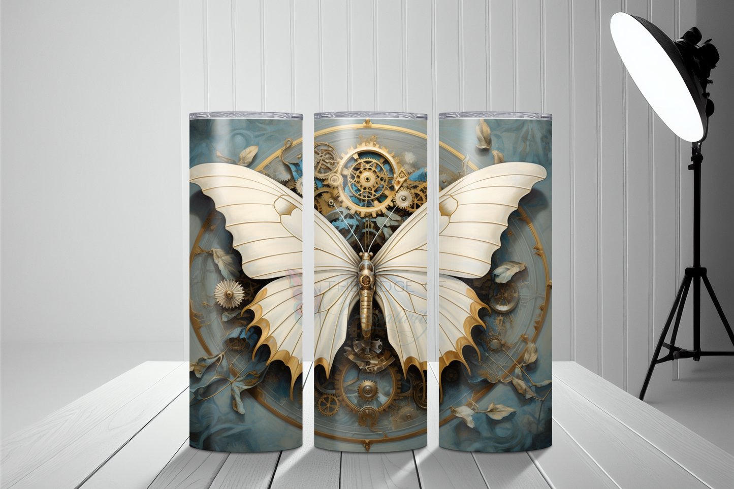 White Butterfly 3D Tumbler