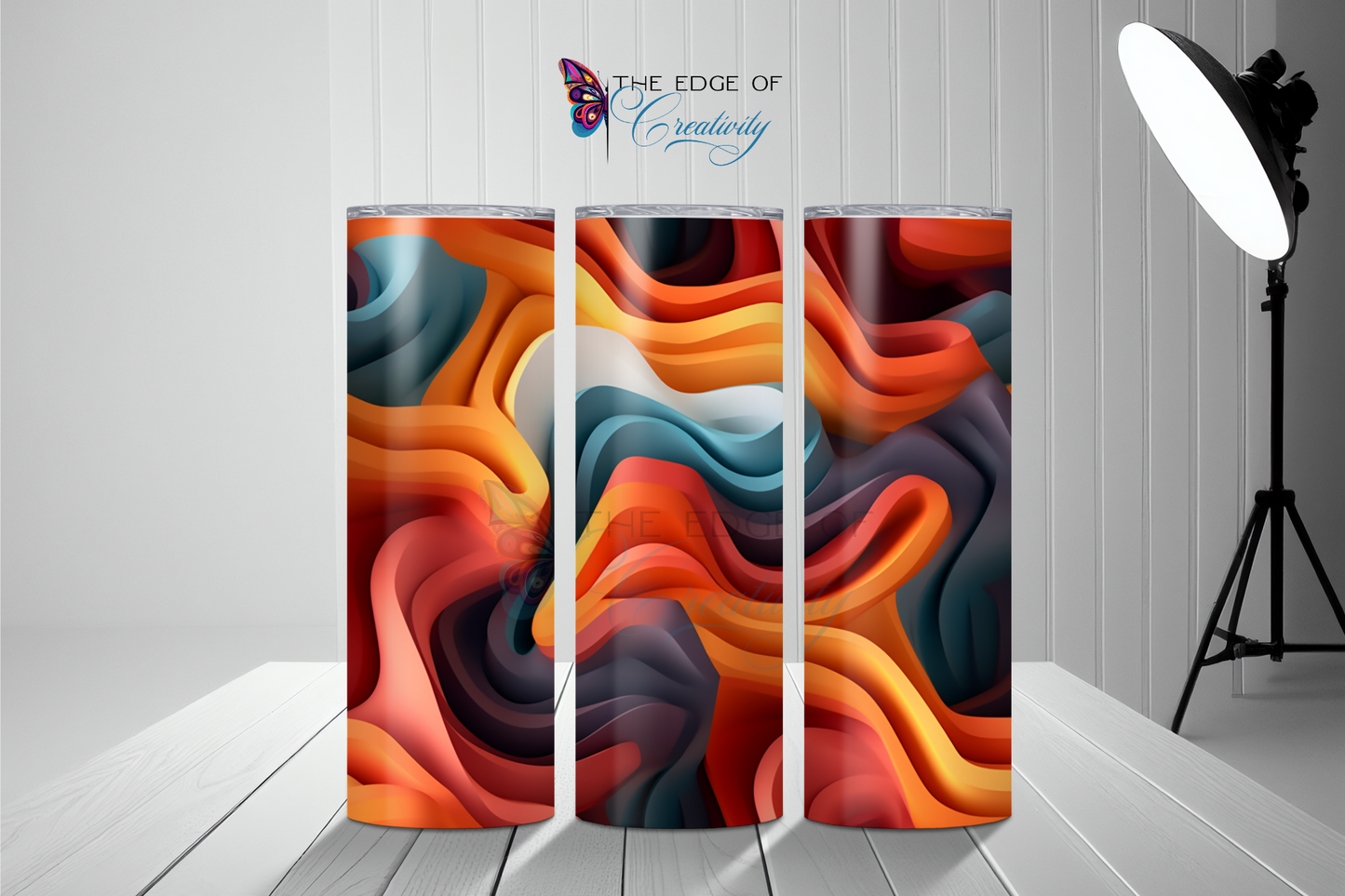 Orange Ripple Abstract Tumbler