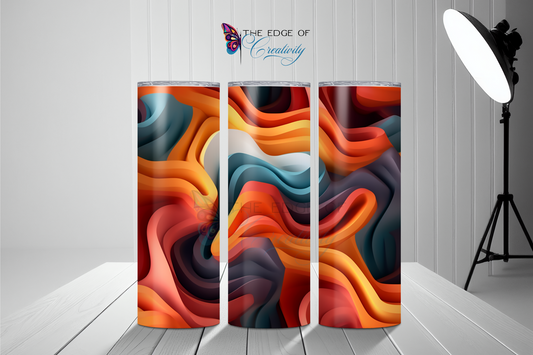 Orange Ripple Abstract Tumbler